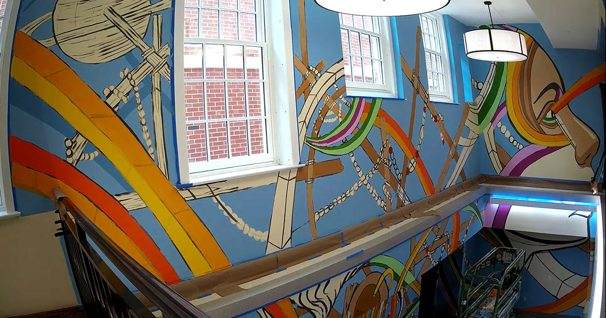 Art In State Buildings Norman Hall Mural Installation feature image