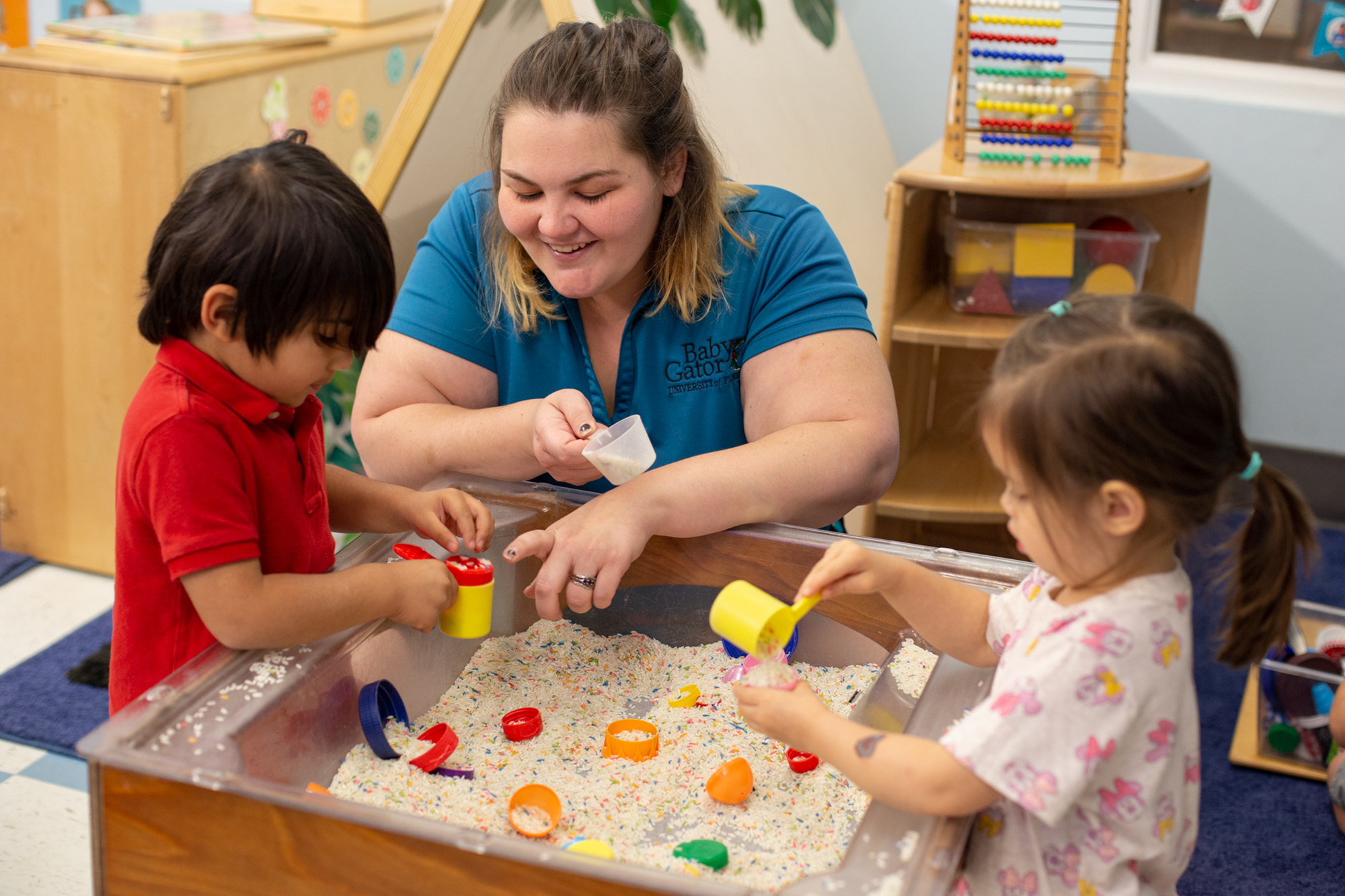 Elementary teacher teaching in a classroom