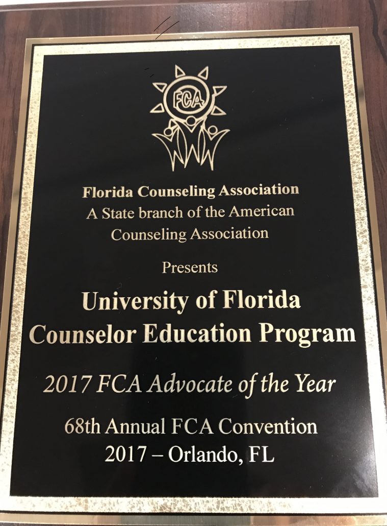 UF Counselor Education Program Named FCA Advocate of the Year