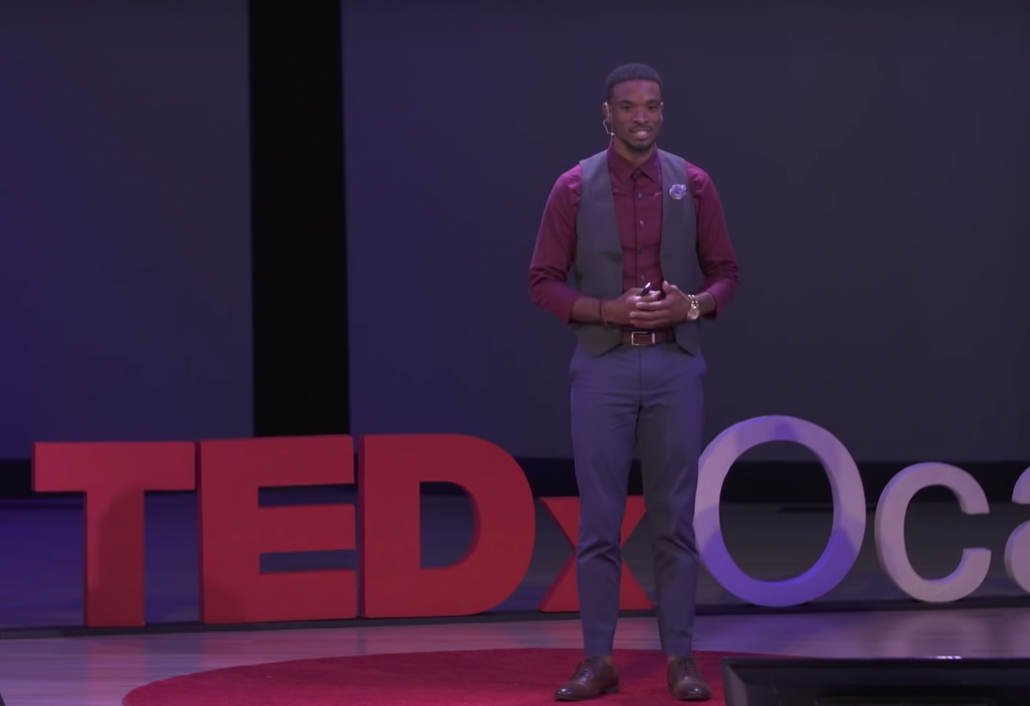 Caleb Chambliss giving TEDx talk