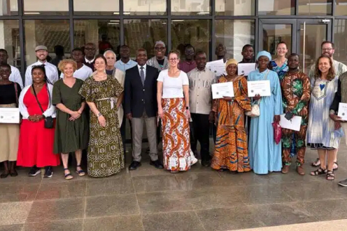 Jessica Ayers with team in Ivory Coast