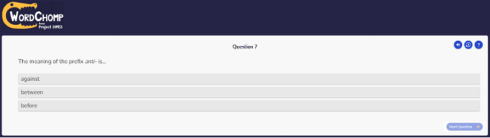 An example of the Wordchomp tool.