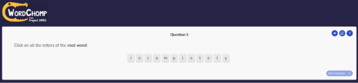 An example of the Wordchomp tool.