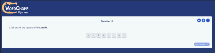 An example of the Wordchomp tool.