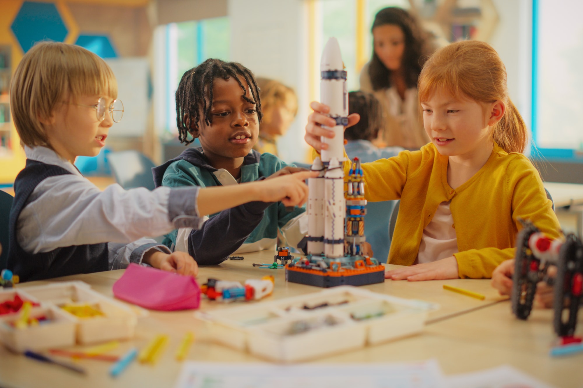 kids in classroom learning AI