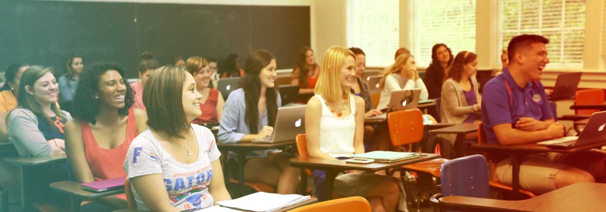 A group of students in a classroom.