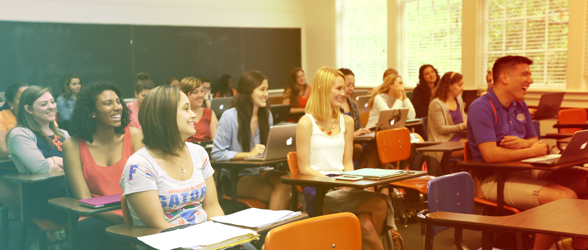 A group of students in a classroom.