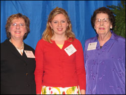 Dean Catherine Emihovich, Lacy Basfor, recipient of the Margaret Rosenberger Annual Award; and Margaret Rosenberger, donor of the award.