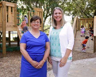 COE alum Stacy Ellis (right) succeeds retired director Pam Pallas as Baby Gator director. 