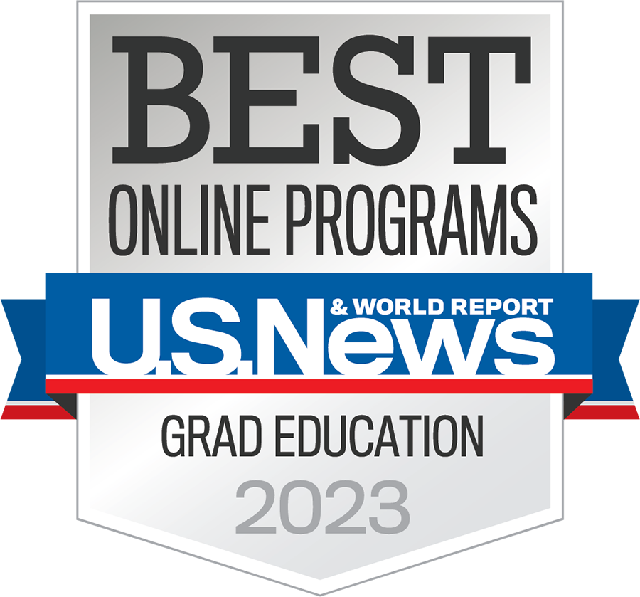 US News badge ranking number one for online graduate education