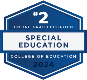Badge for Special Education from U.S. News Best Online Programs Specialty Areas in 2024