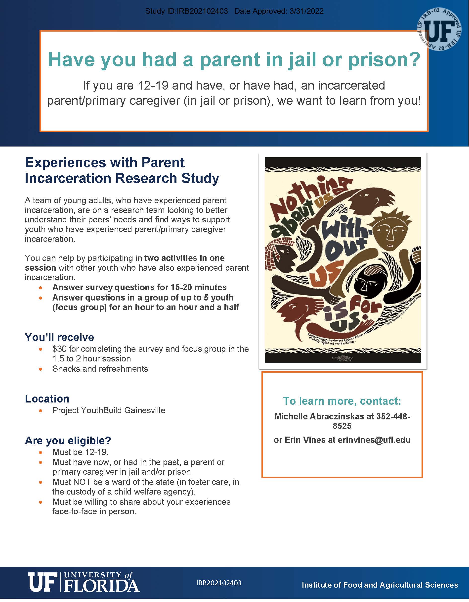 Experiences with Parent Incarceration Research Study
