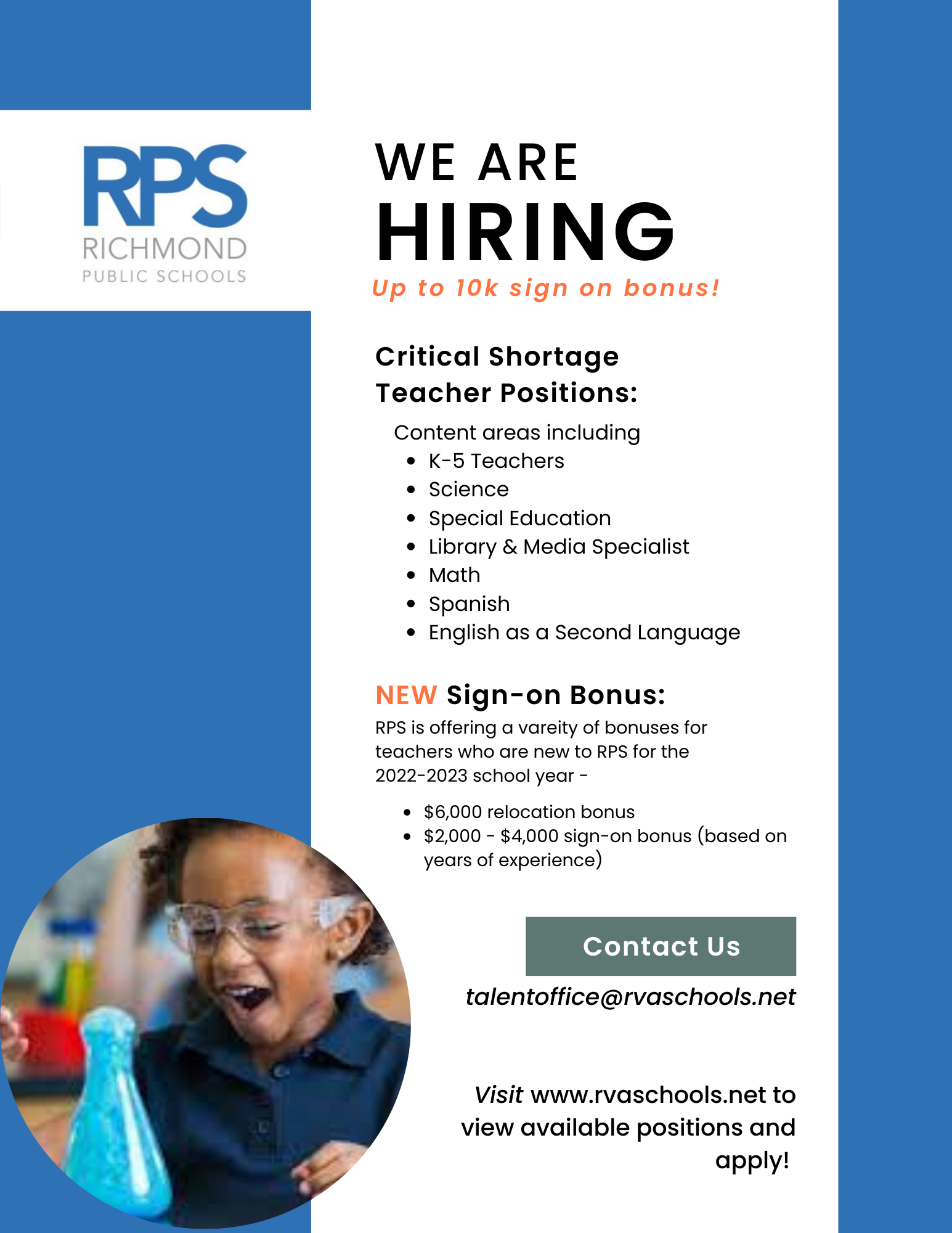 Richmond Public School - Teacher Positions Available 