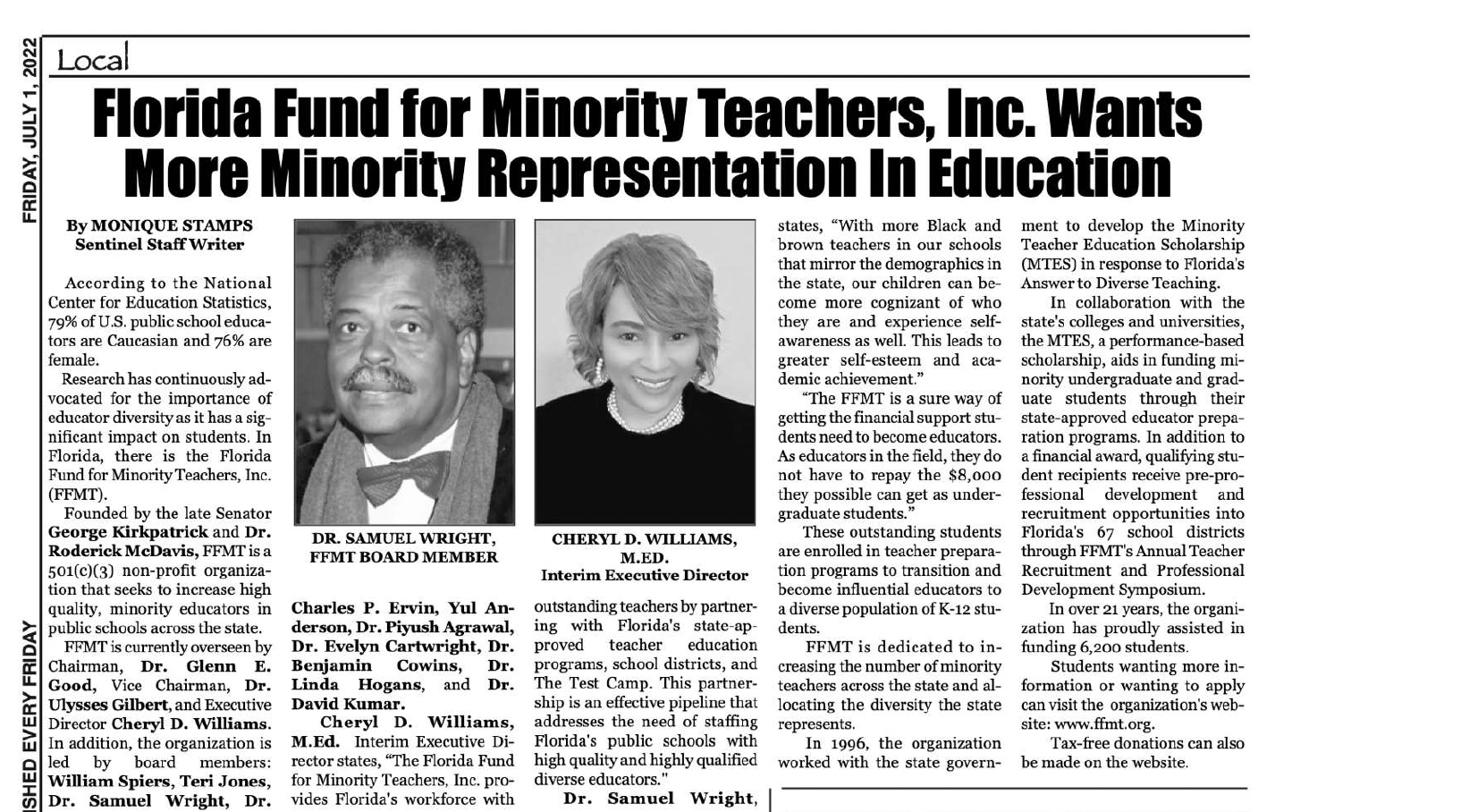Florida Fund for Minority Teachers, Inc. Wants More Minority Representation in Education