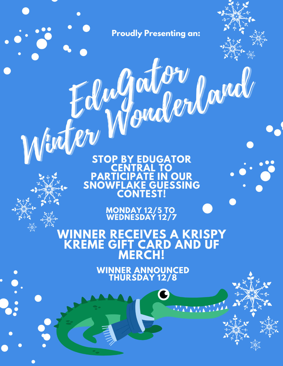 Flyer for Edugator Winter Wonderland event.