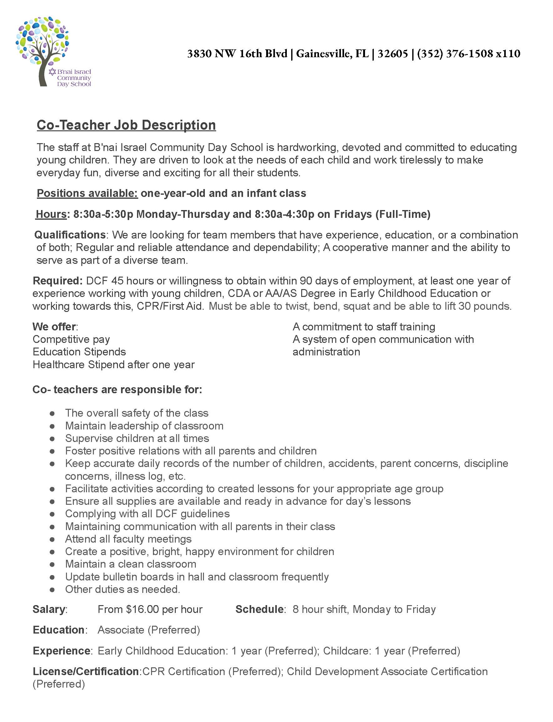 Job listing flyer - Page 2