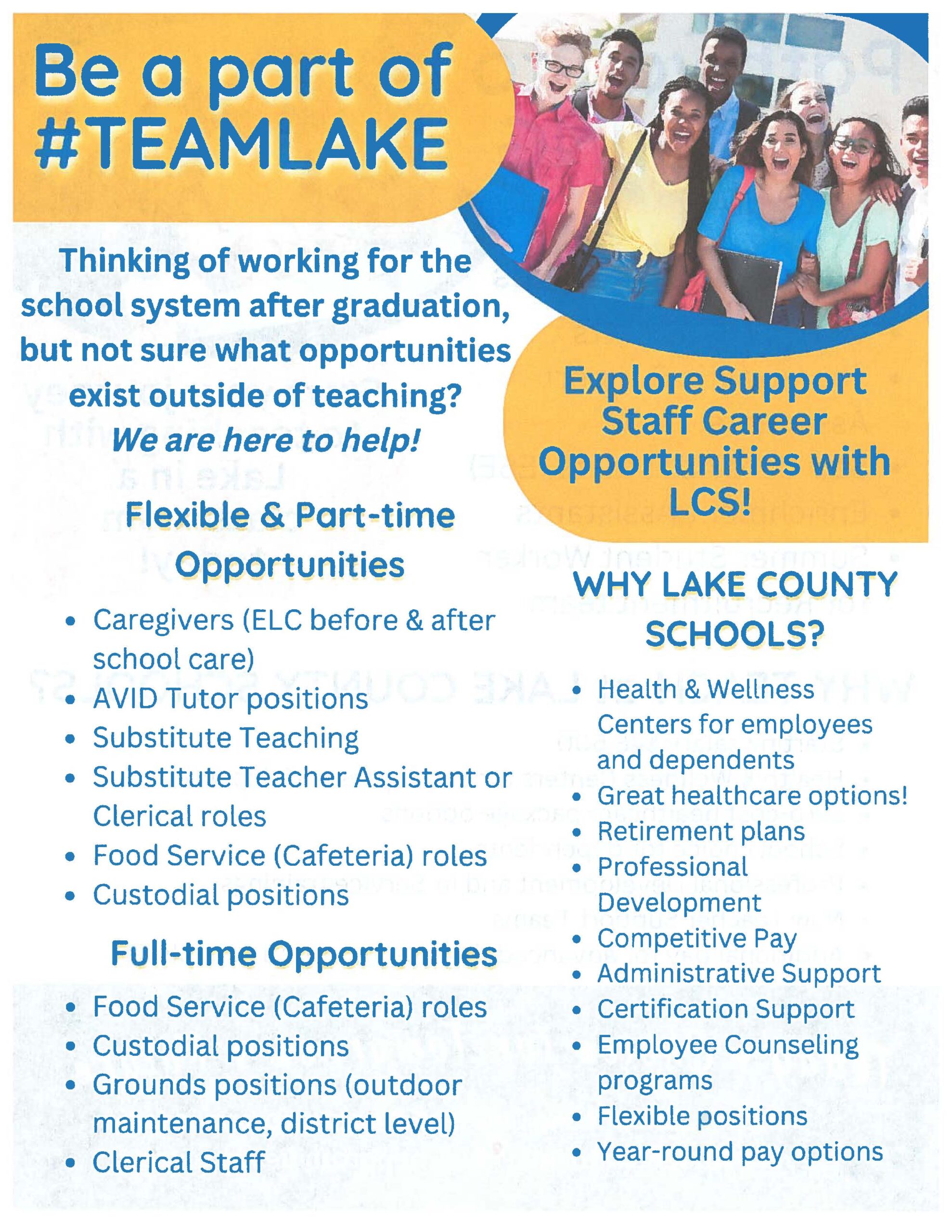 A flyer showing full-time opportunities at Lake County Schools - Page 2