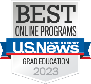 US News badge ranking number one for online graduate education